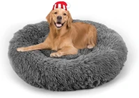 dog bed cat calming bed faux fur pillow pet donut cuddler round plush bed for large medium small dogs and cats