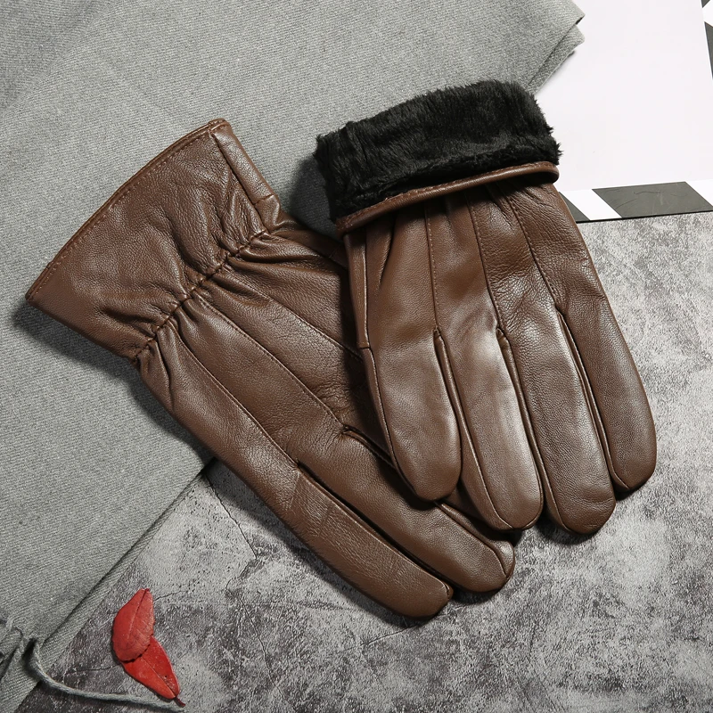 Мужские перчатки из натуральной кожи новинка 2021 высококачественные зимние