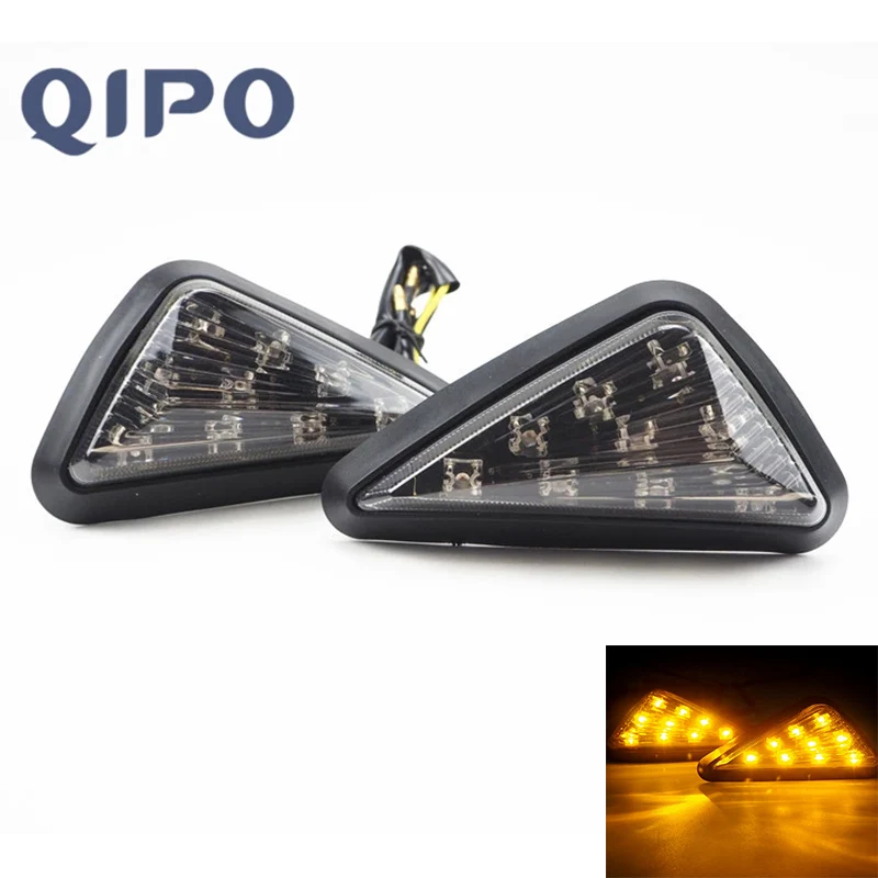 Светодиод QIPO для мотоцикла треугольная фара с поворотным сигналом янтарная