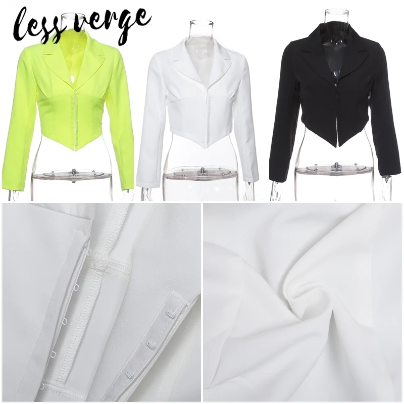 Женский короткий пиджак с длинным рукавом v образным вырезом|Женские пиджаки| |