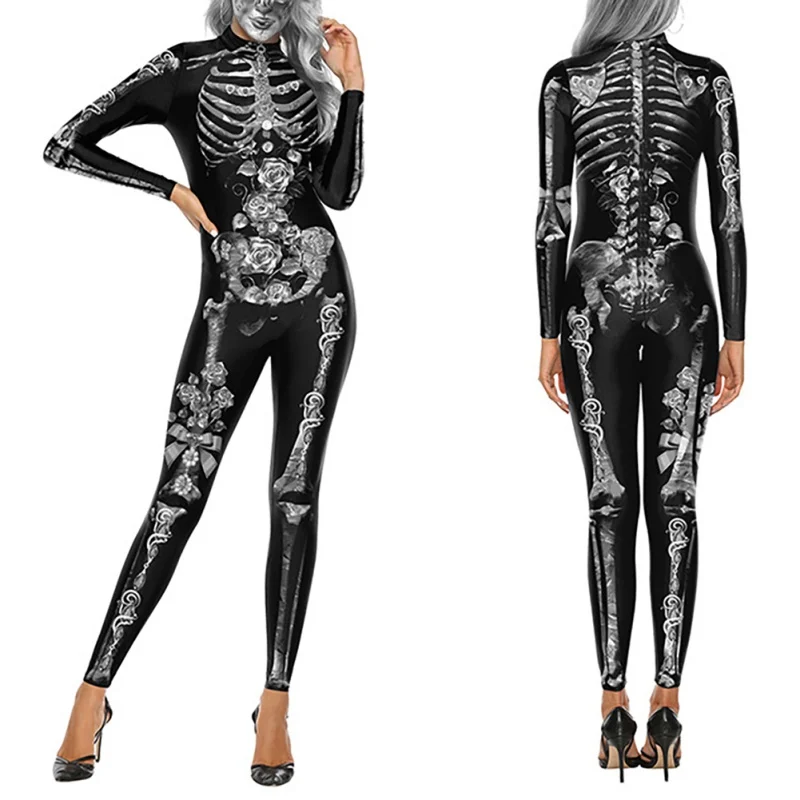 Комбинезон для Хэллоуина 3d печатных цветочные механические костюм с