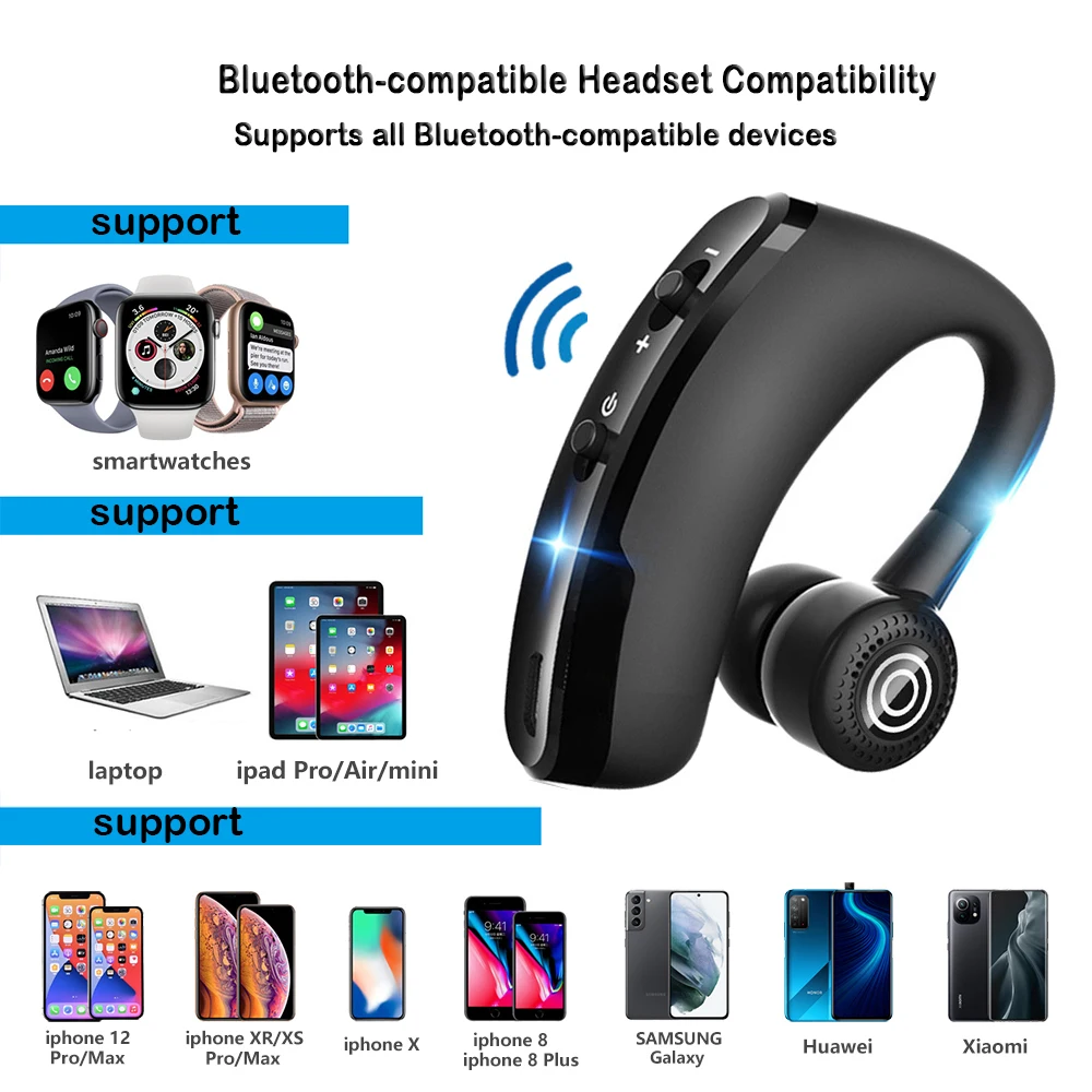V9 беспроводные Bluetooth-наушники спортивные наушники с ушным крючком Автомобильная