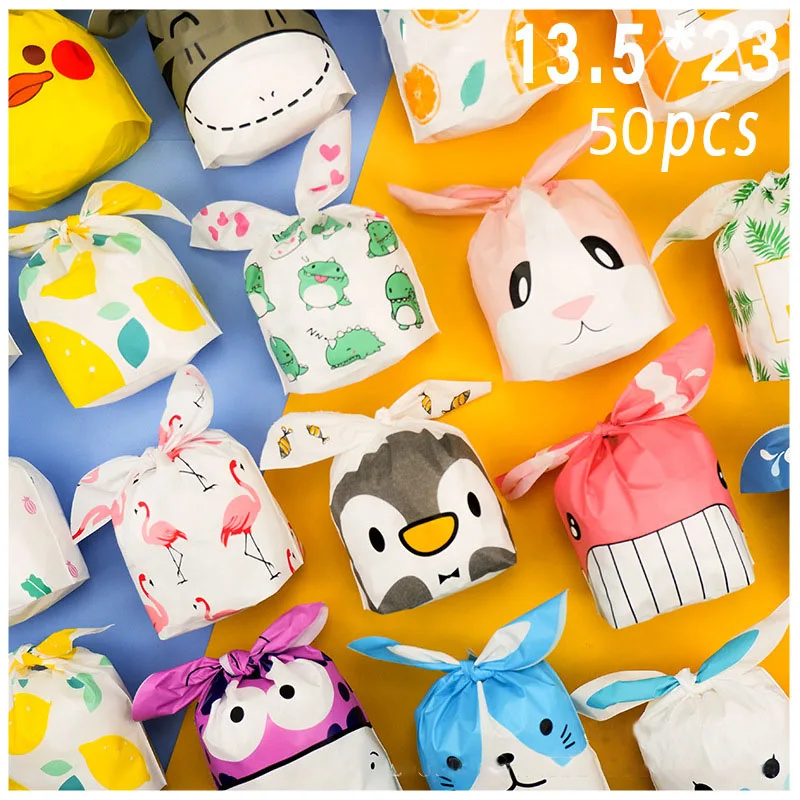 

Bunny ear Goody bag Candy bag Cookie Present bag Rabbit Plastic Bags Party Gift bag For Biscuits Snack Baking Package bag