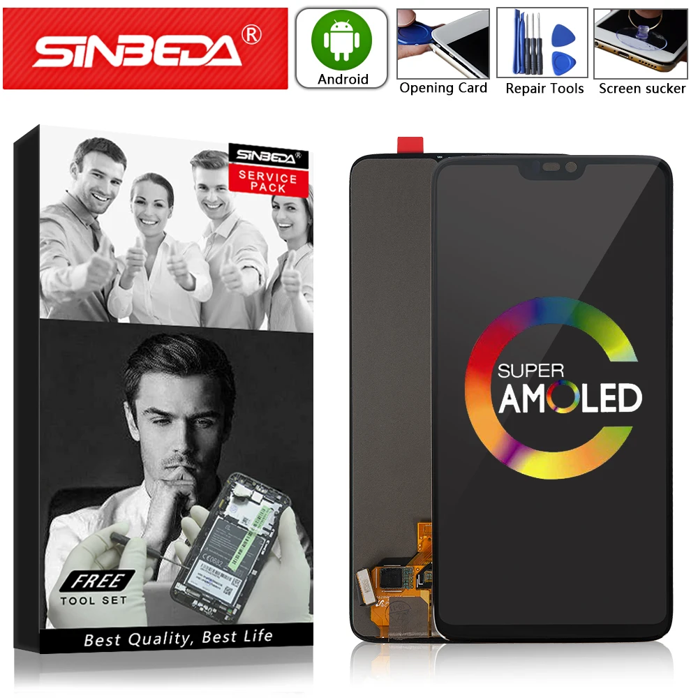 Оригинальный ЖК дисплей AMOLED 6 28 дюйма для Oneplus дигитайзер сенсорного экрана OnePlus