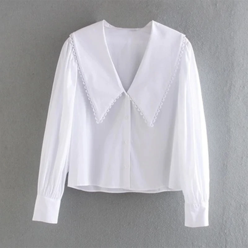 

2021yk2 French retro autumn hot sale women's all-match lapel poplin blouse female trf vlentton traf za xxxx Chemise femme xnwmnz