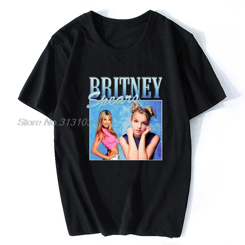 

Britney Spears Beautiful Photo Men's Black T-shirt Hipster Cotton Casual Tshirt Men Harajuku Short Sleeve Tops Tee