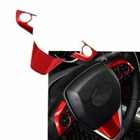 for toyota camry 2019 2020 2021 3pcs red sport style steering wheel cover trim