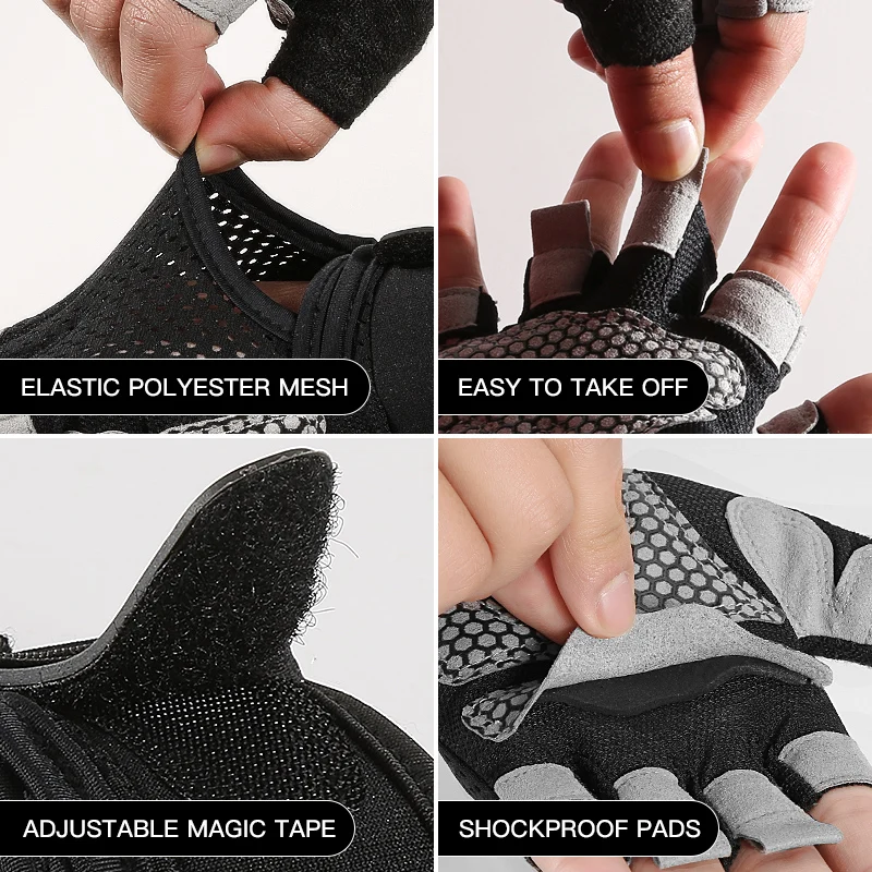 

Cycling Gloves Bike Gloves Anti Slip Shock Breathable Half Finger Sport Gloves Summer Bicycle Gym Fitness Gloves MTB Bike Glove