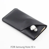 note10 double layer universal fillet holster phone straight leather case retro for samsung note 10 plus note10 pouch