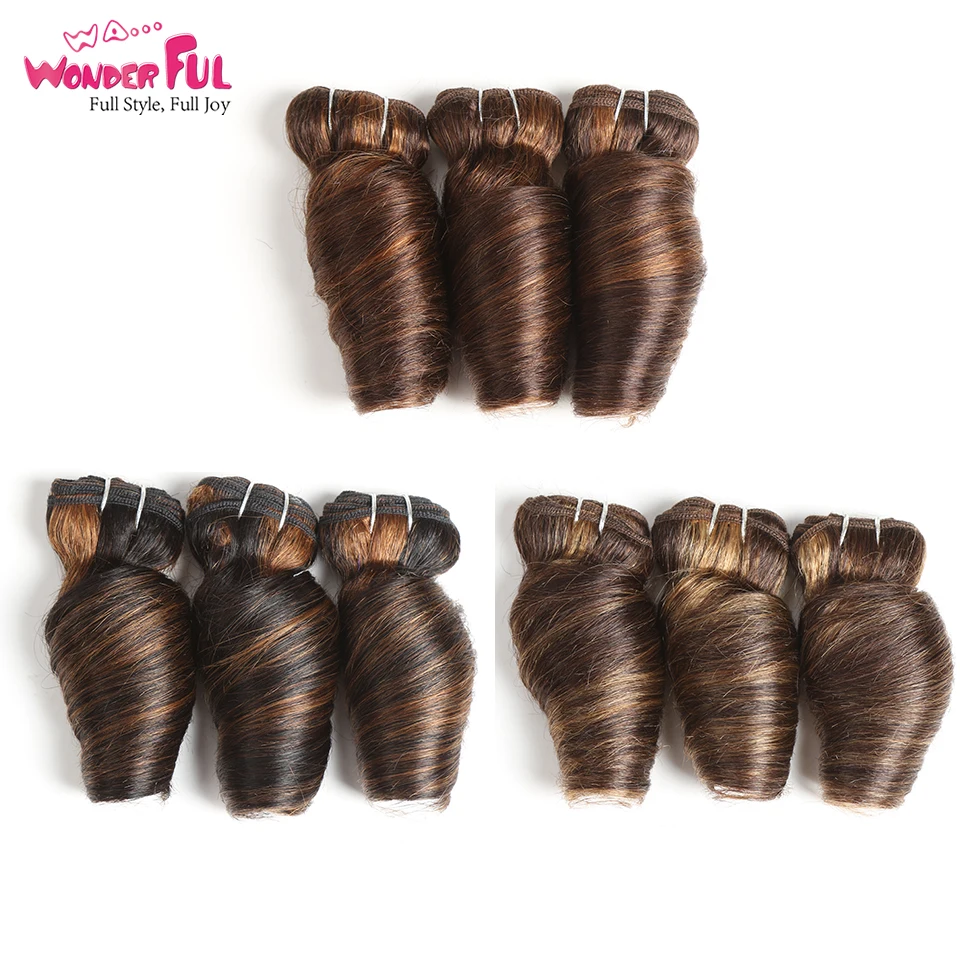 3 шт./лот романтические вьющиеся волосы бразильские с двойным рисунком волнистые