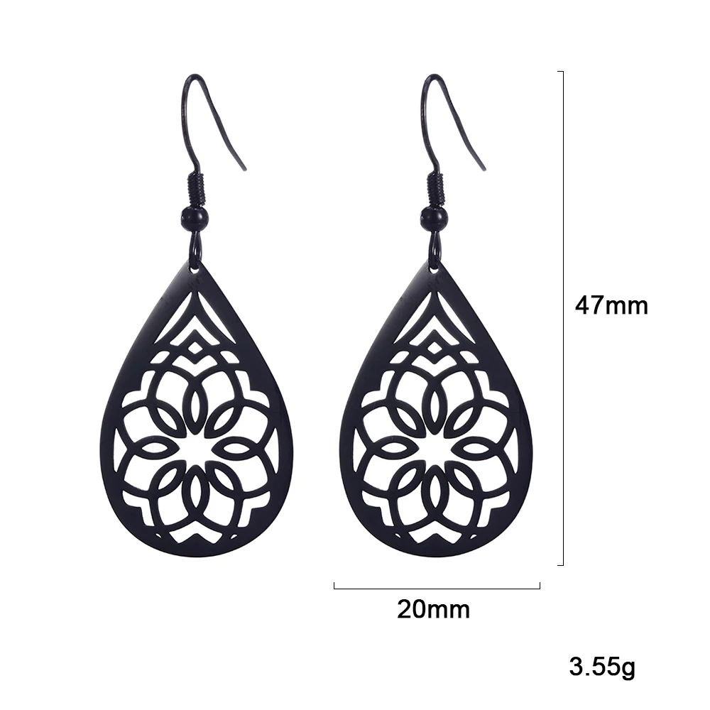 

Lucktune Bohemia Hollow Flower Drop Earrings Stainless Steel Dangle Earrings For Women Gift New Fashion Jewelry Accessoires