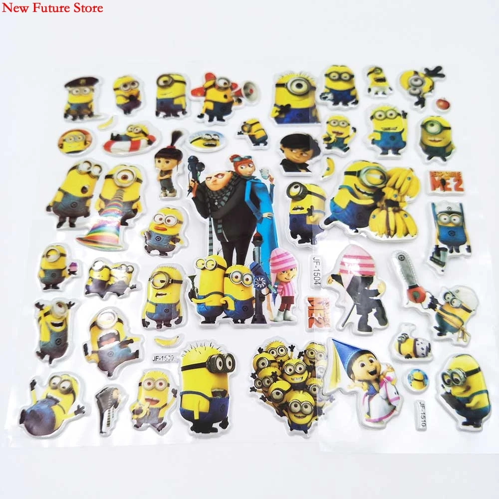 Miniones 6 шт. наклейки пузыри мультяшный детский подарок на день рождения ToyChild