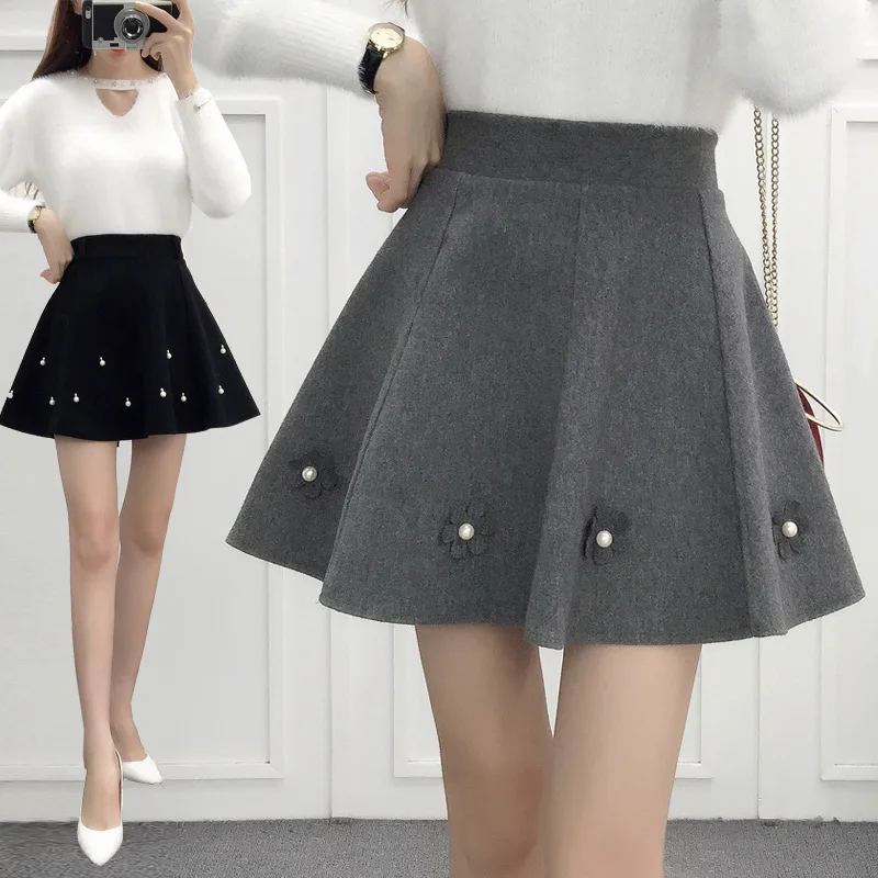 2018 осень зима корейский стиль плиссированная юбка плюс размер уличная Женская