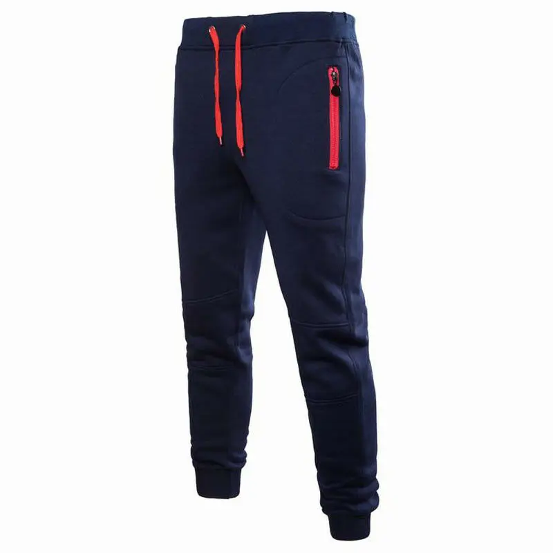 Newest trendy solid casual Men Sport Pants Long Trousers Tracksuit Fitness Workout Joggers Gym high waist Sweatpant M-3XL | Мужская