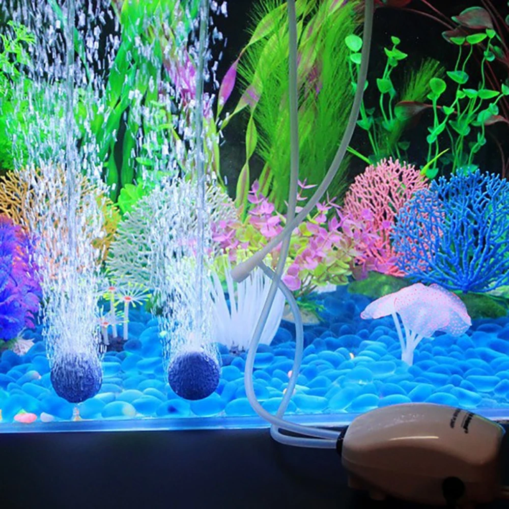 Бесшумный аквариумный воздушный насос мини компрессор кислородный один двойной