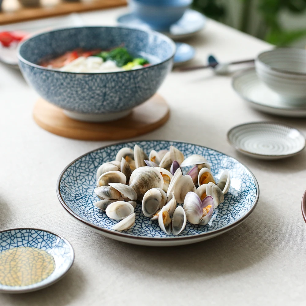 Подглазурная цветная Ретро японская Бытовая Керамическая тарелка посуда и