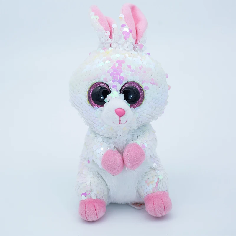 

New 6" 15cm Ty Big Eyes Flippables Bonnie the Bunny Color Changing Sequins Animal Toy Collectible Boy Girl Birthday Gift