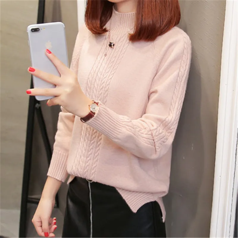 Осенний свитер Женский Зимний пуловер теплый тканевый удобный модный вязаный