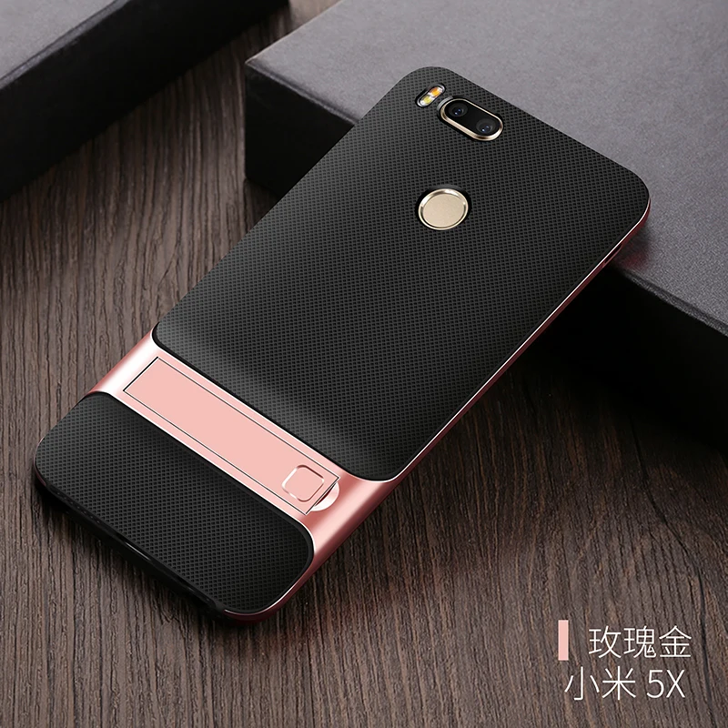 Чехлы на заднюю крышку мобильного телефона для Xiaomi mi 5X mi A1 Xiao mi 5X mi A1 силиконовый чехол 3D Kickstand 360 Защитный Чехол Броня Coque - Цвет: Royce Rose Gold