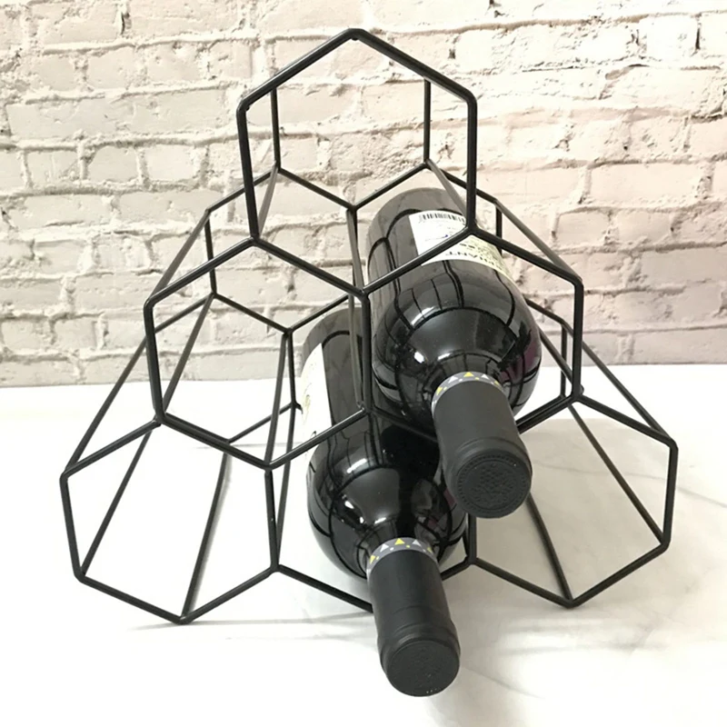 

Wine Rack With 6 Wine Bottle Storage Holder Metal Countertop Stand For Wine Bottles