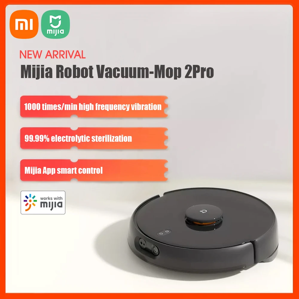 

Xiaomi Mijia Robot Vacuum-Mop 2Pro Vacuum Cleaner Sterilization Obstacle Avoidance 4000Pa Smart Sweeping And Mopping Robot