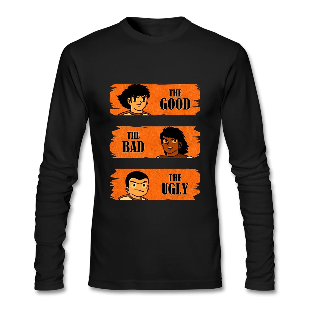 Футболка мужская с круглым вырезом и длинным рукавом хлопок Классическая