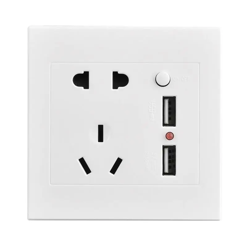 Многофункциональная розетка с 5 отверстиями тип 86 универсальная настенная