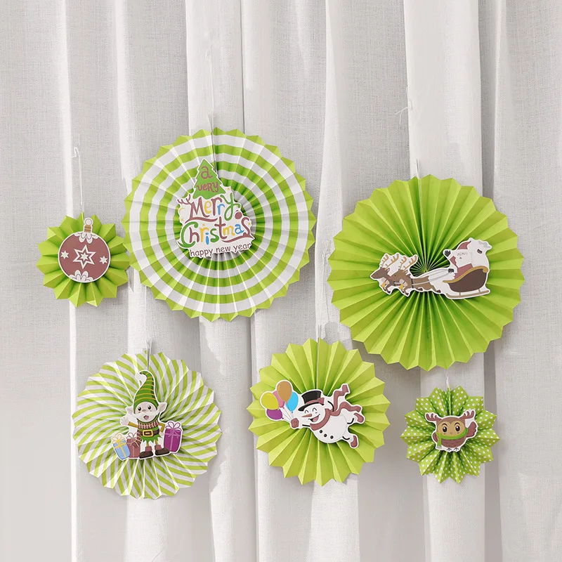 6 шт. креативная тканевая бумага для рождественских фанатов подвесная Цветочная