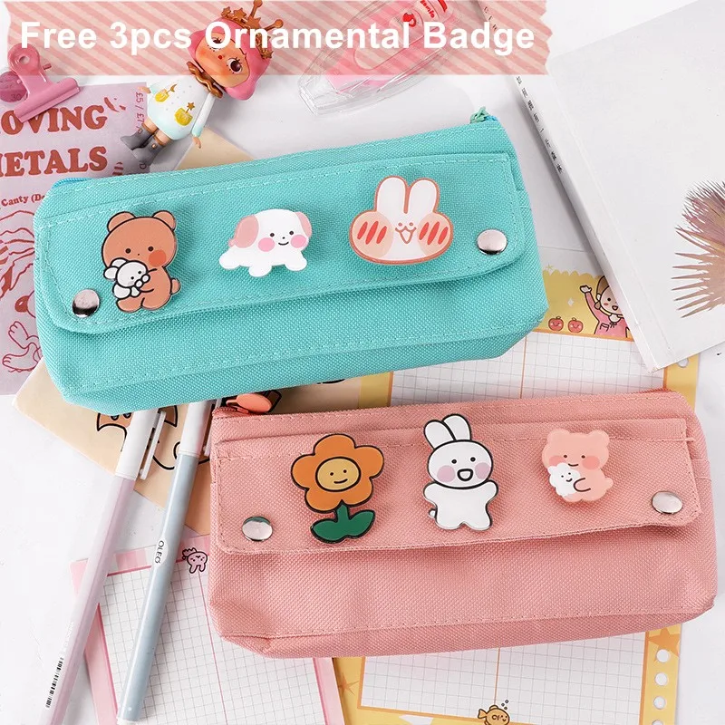Чехол для карандашей большой вместимости милый женский водонепроницаемый чехол
