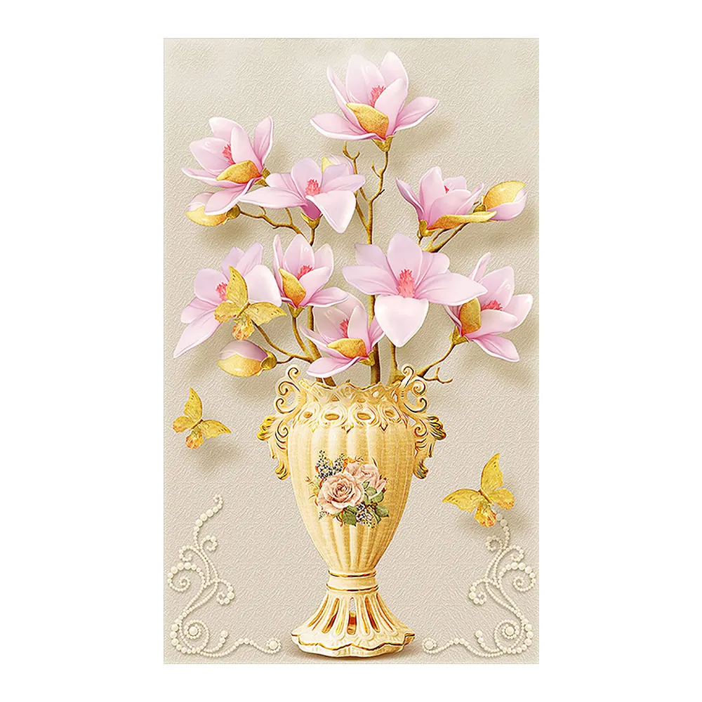 

5D Цветочная ваза «сделай сам», вертикальная алмазная живопись, полное сверление, магнолия, новинка, Приклеивание, вышивка крестом, простое у...
