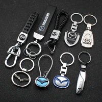 1pcs metal leather keychain car key chain key rings for mazda 3 bk 6 gh demio cx 5 cx5 cx3 cx 7 axela atenza emblem accessories