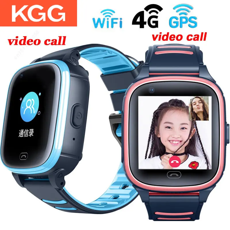 KGG 4G Детские умные часы Видеозвонок WIFI фитнес-браслет с GPS подключенные