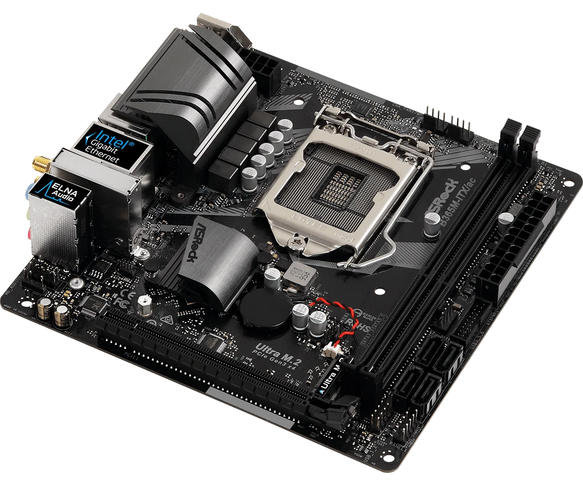 Процессор ASRock B365M-ITX/ac (разъем 1151) поддерживает DDR4 4 SATA3 1 Ultra M.2 (PCIe Gen3 x4 и SATA3) |