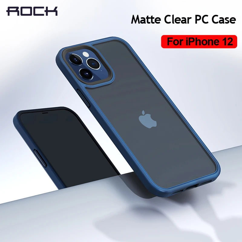 

Чехлы ROCK для 2020 Iphone 12 Pro Max, матовый кристально чистый защитный чехол для телефона из поликарбоната, мягкий + жесткий Гибридный чехол на руку д...