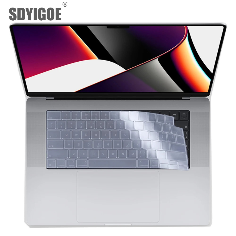 Чехол для клавиатуры Macbook Pro14 M1 16Pro 13Air 15 Touch Bar ID 17 12 Retina Силиконовая Защитная пленка
