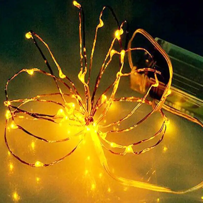 Медная гирлянда с питанием от 3 батареек АА сказочные огни для рождественской