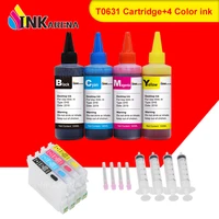 inkarena 100ml printer ink t0631 t0634 xl ink cartridge for epson stylus c67 c87 c87 plus cx3700 cx4100 cx4700 cx5700f cx7700