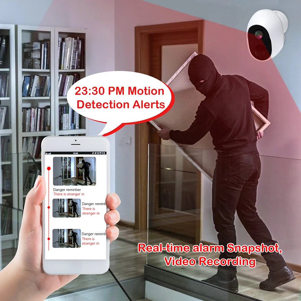 Новая беспроводная перезаряжаемая батарея WIFI камера 1080P инфракрасное ночное