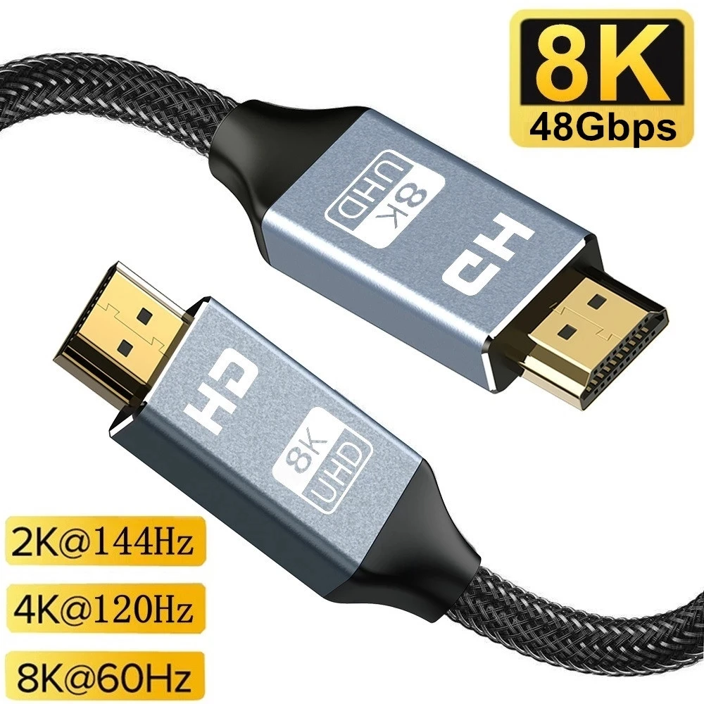 8K 48gbps HDMI-совместимый кабель 2 1 4K @ 120Hz 60Hz eARC HDR для Apple TV Roku Sony LG Samsung Xbox RTX 3080 3090 PS5 |