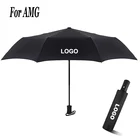 Автомобильный Зонт с логотипом для Mercedes Benz AMG, роскошный автоматический зонтик с защитой от ветра и солнца для мужчин и женщин, в деловом стиле