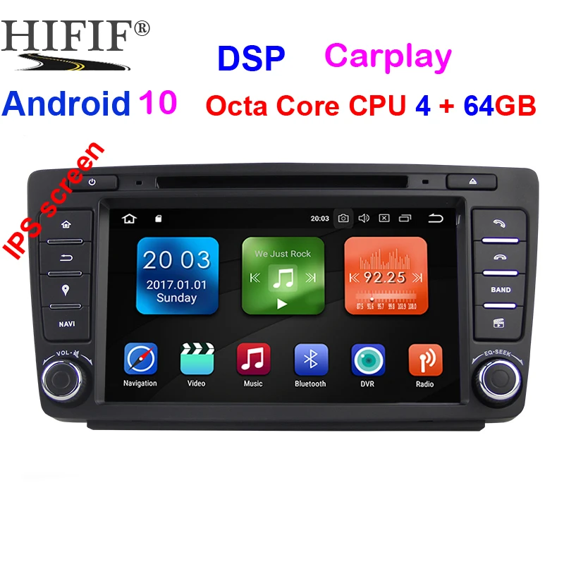 

Автомобильная навигационная система, 8 "IPS DSP2din Android 10 восемь ядер, 4 Гб + 64 ГБ, Встроенный CAN-шина, Wi-Fi диск Bluetooth для VW Skoda Octervia