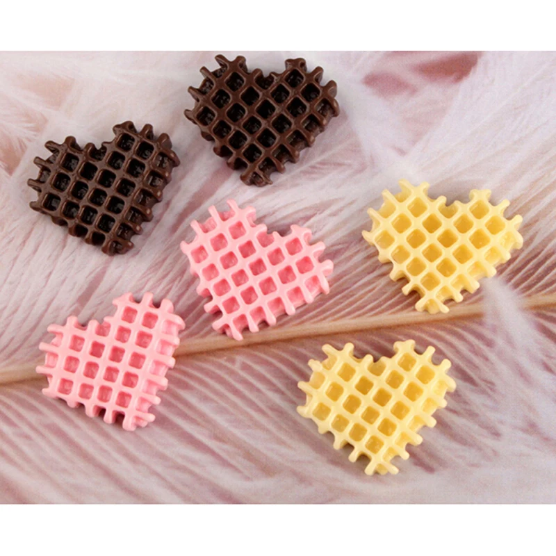 

10pcs DIY Resin Accessories Love Biscuits Mobile Phone Shell Crystal Mud