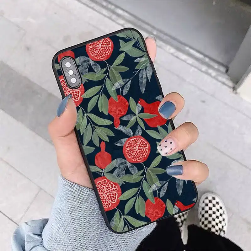Чехол для телефона с изображением фруктов Красного граната и вишни iPhone 13 11 12 pro XS