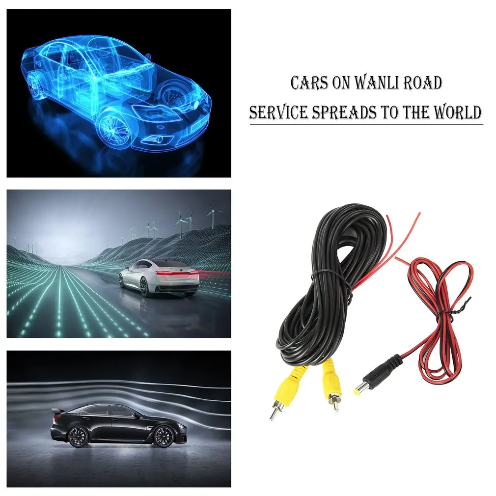 

Car Reverse Camera Video Cable For Car Rear View Universal Parking 6m Wire Match Multimedia Monitoring With 1M Power Cable