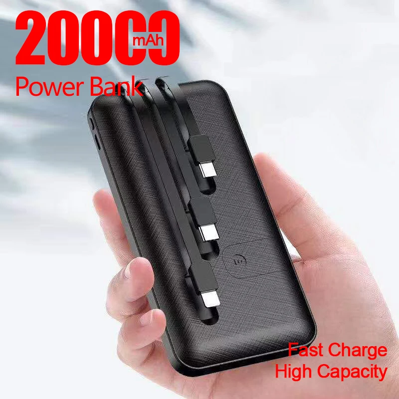 Внешний аккумулятор 20000 мАч портативное быстрое зарядное устройство встроенный 3