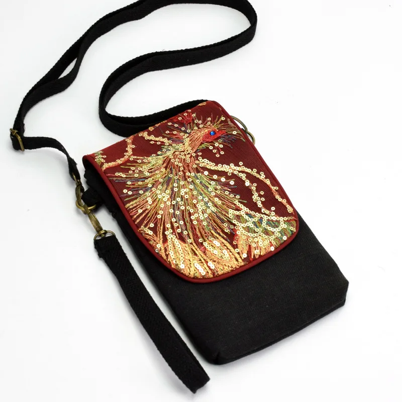 Дорожный аксессуар Обложка для паспорта кошелек винтажная вышитая блестками