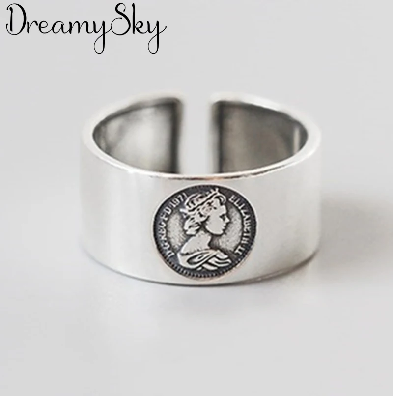 Женские богемные кольца DreamySky винтажные открытые на палец серебристого цвета в