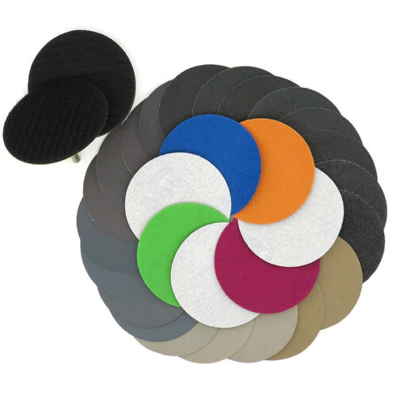

30Pcs 75mm 3 Round Shape Sandpaper Disc Pads Disk Sand Sheets Tools Elements