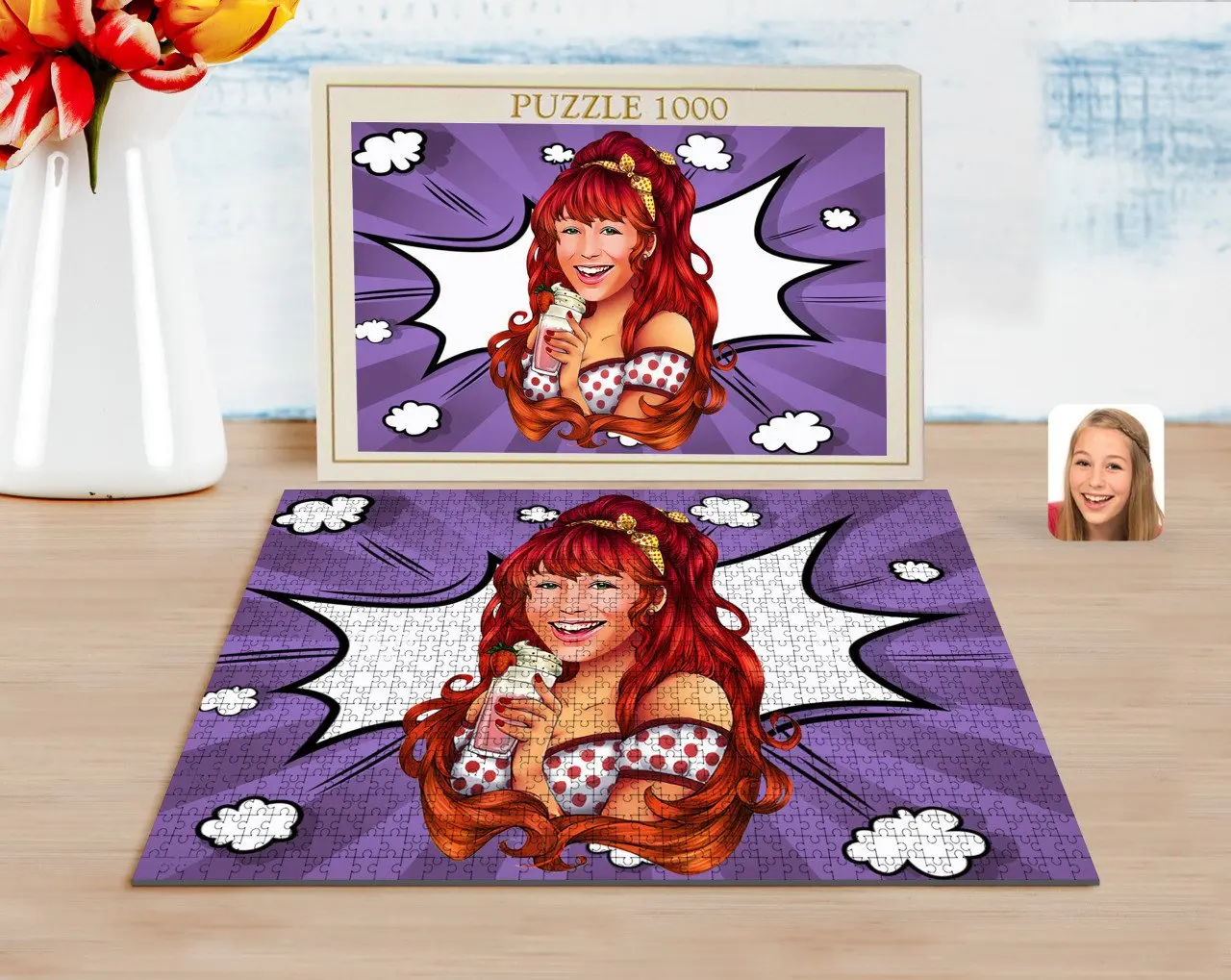 

Персонализированный женский карикатура 1000 шт. Профессиональный пазл-54