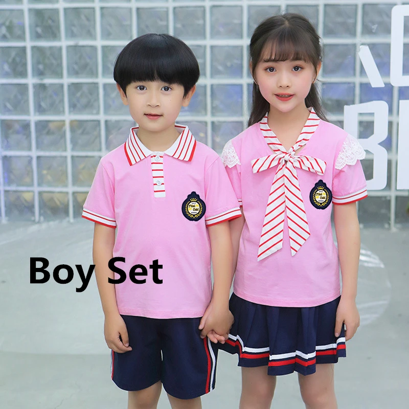 Style4 Boy Set 100-180 см детская школьная форма, корейский Британский комплект хлопковой одежды для мальчиков и девочек, одежда для начальной школы, костюмы для выступлений - Цвет: Style4 Boy Set